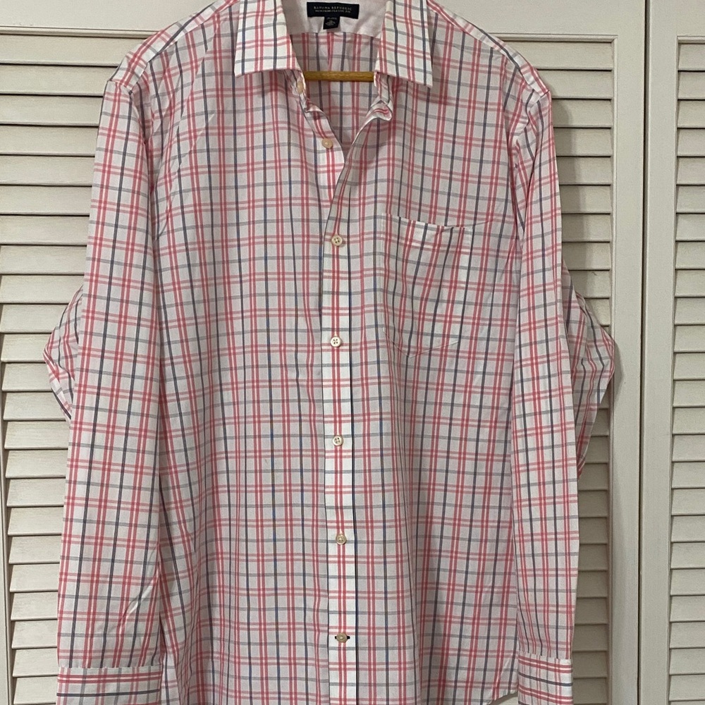 Banana Republic Red and White Plaid Shirt